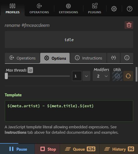 Profile configuration